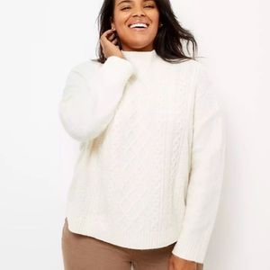 LOFT Plus Turtleneck Cable Sweater